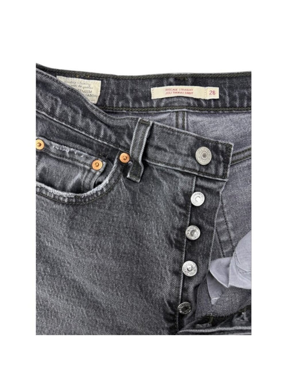 Levi’s Premium Ribcage Straight Leg Ankle Jeans Feelin Cagey 26 x 27 - Picture 3 of 9